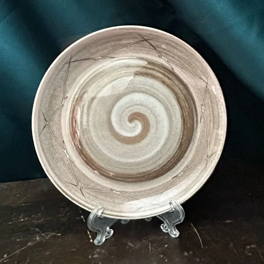 Santa Anita Ware Vreni Brown Swirl Mid Century Bread Plates Set of 4